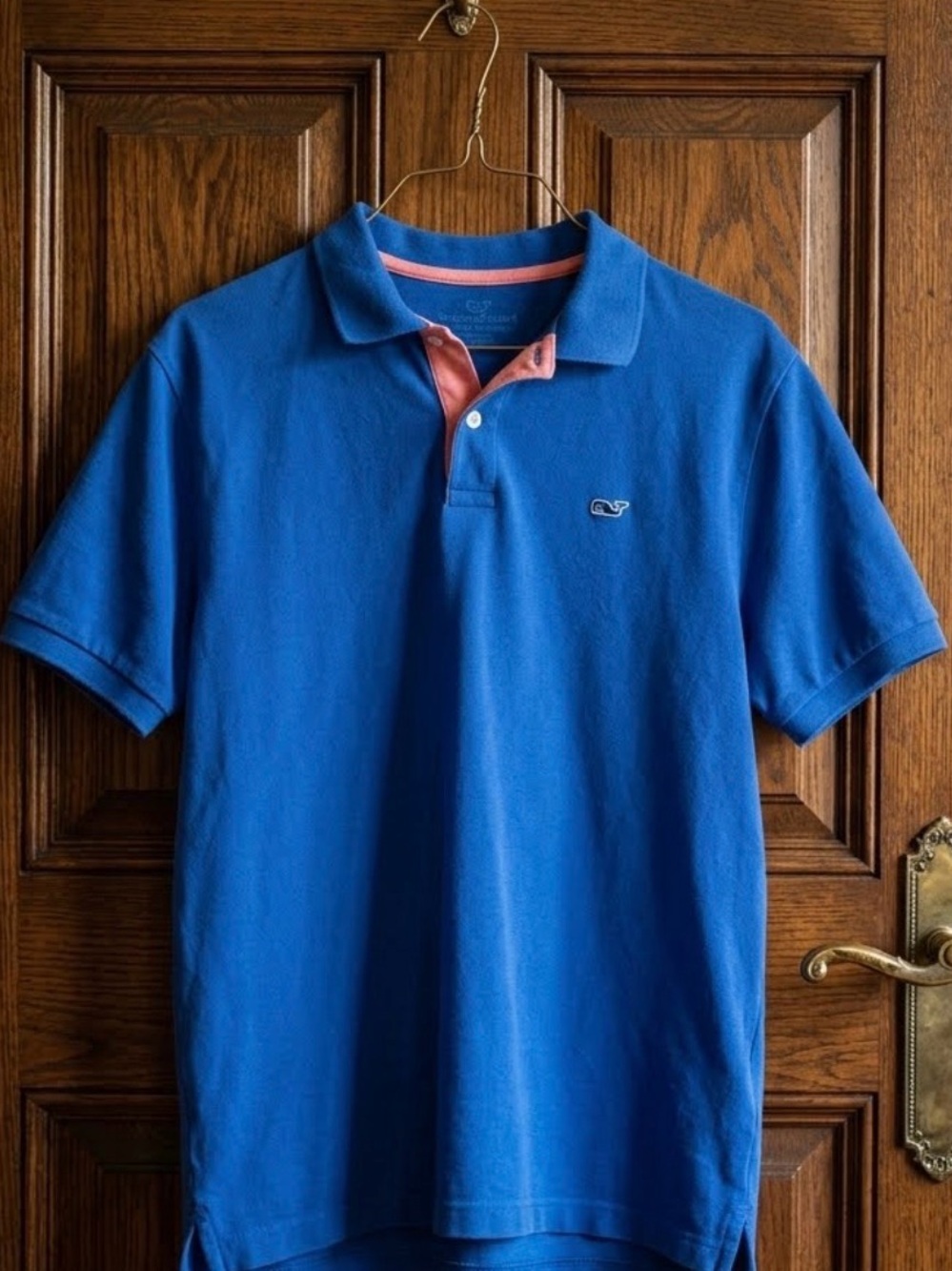 Vineyard Vines Royal Blue Polo with Pink Contrast Placket